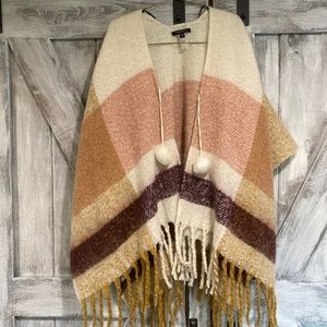 Plaid pancho sweater